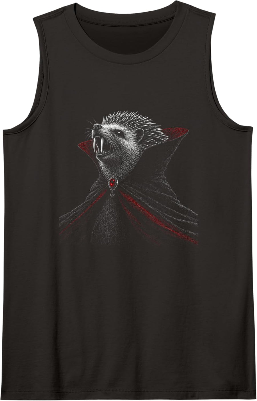 Hedgehog Halloween Hedgehog Lover Spooky Gothic Vampire Tank Top - Black