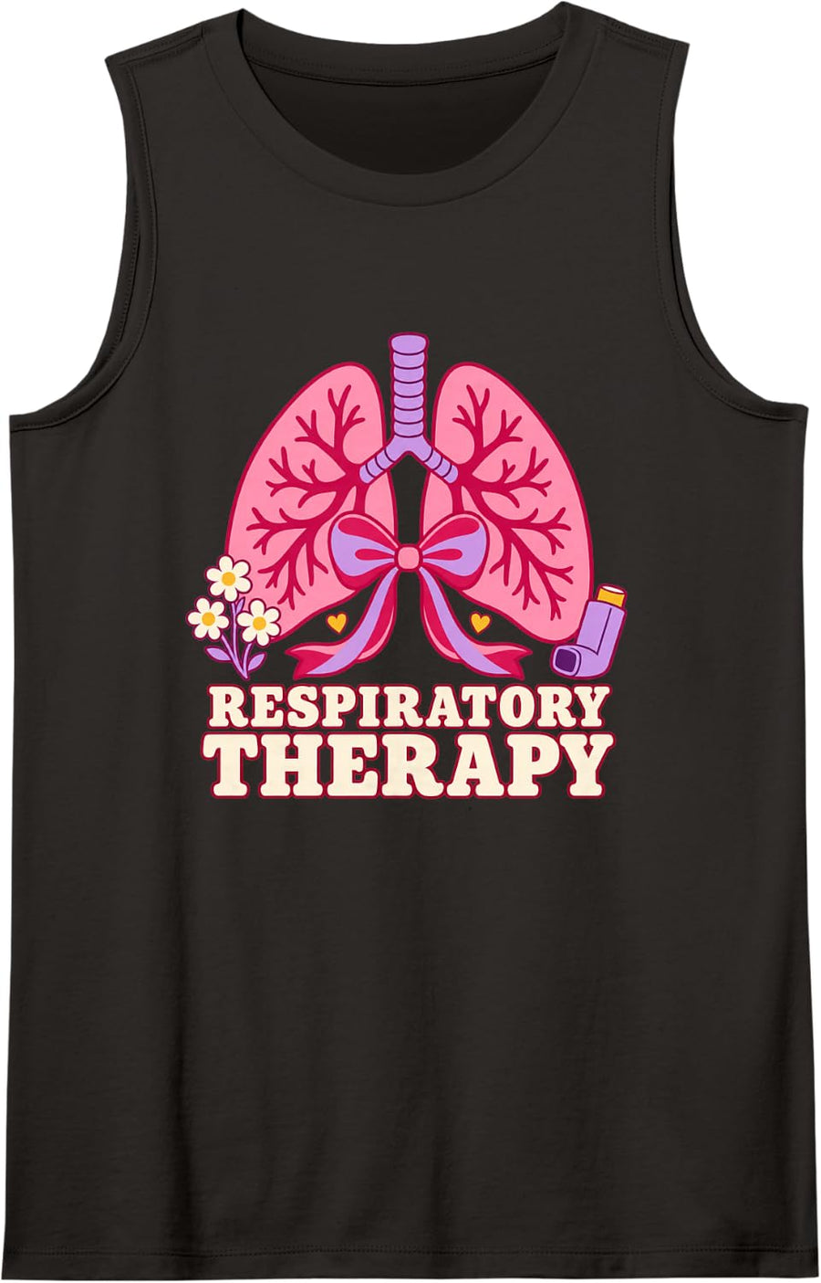Coquette Stamp Respiratory Therapy Lung Squad Pulmonology Sleeveless Tank Top - Black
