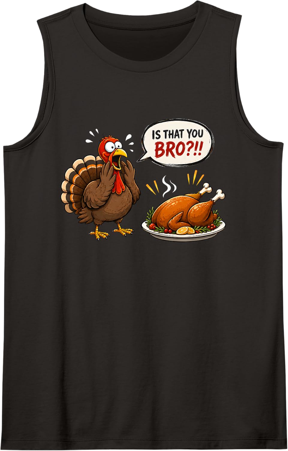 Thanksgiving is that You Bro Funny Turkey Men Women Kid Sleeveless Tank Top - Black
