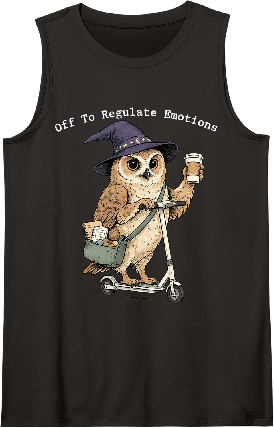 Off to Regulate Emotions Funny Mental Health Sleeveless Tank Top - Black
