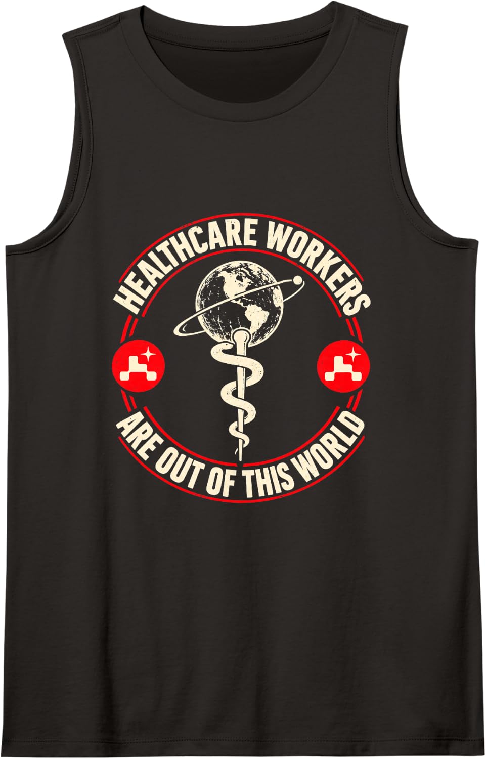 Healthcare Workers Out of This World Mars Perseverance Rover Sleeveless Tank Top - Black