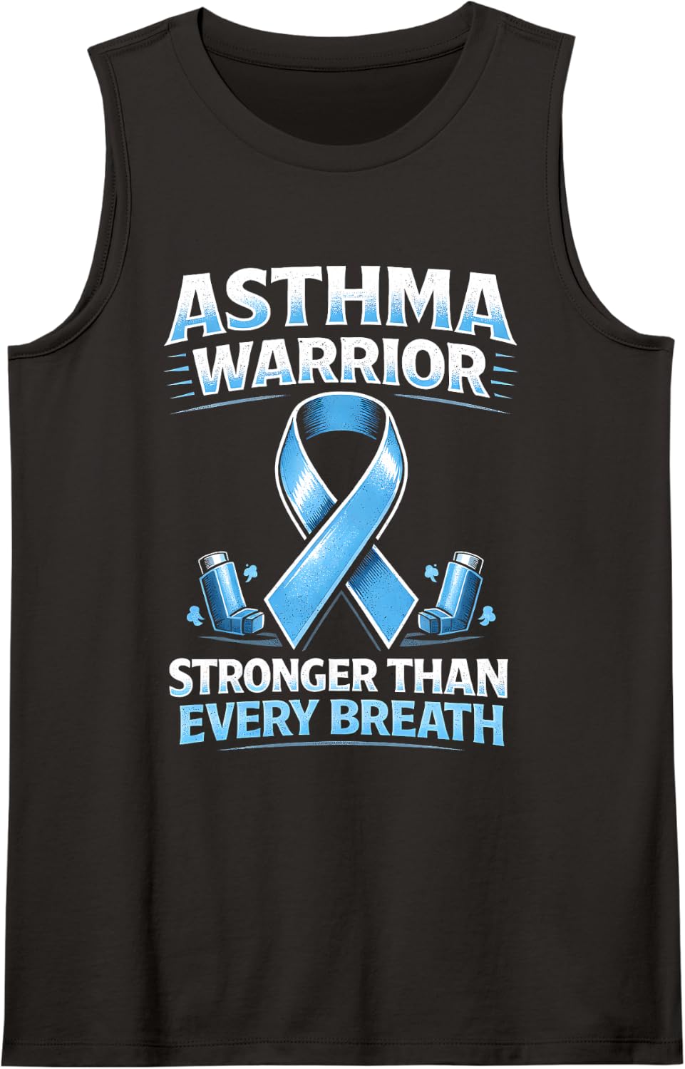 Asthma Awareness Warrior Lungs with Inhaler Respiratory Sleeveless Tank Top - Black