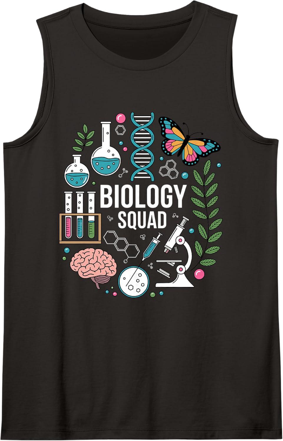 Funny Biology Art for Men Women Biologist Biology Teacher Sleeveless Tank Top - Black