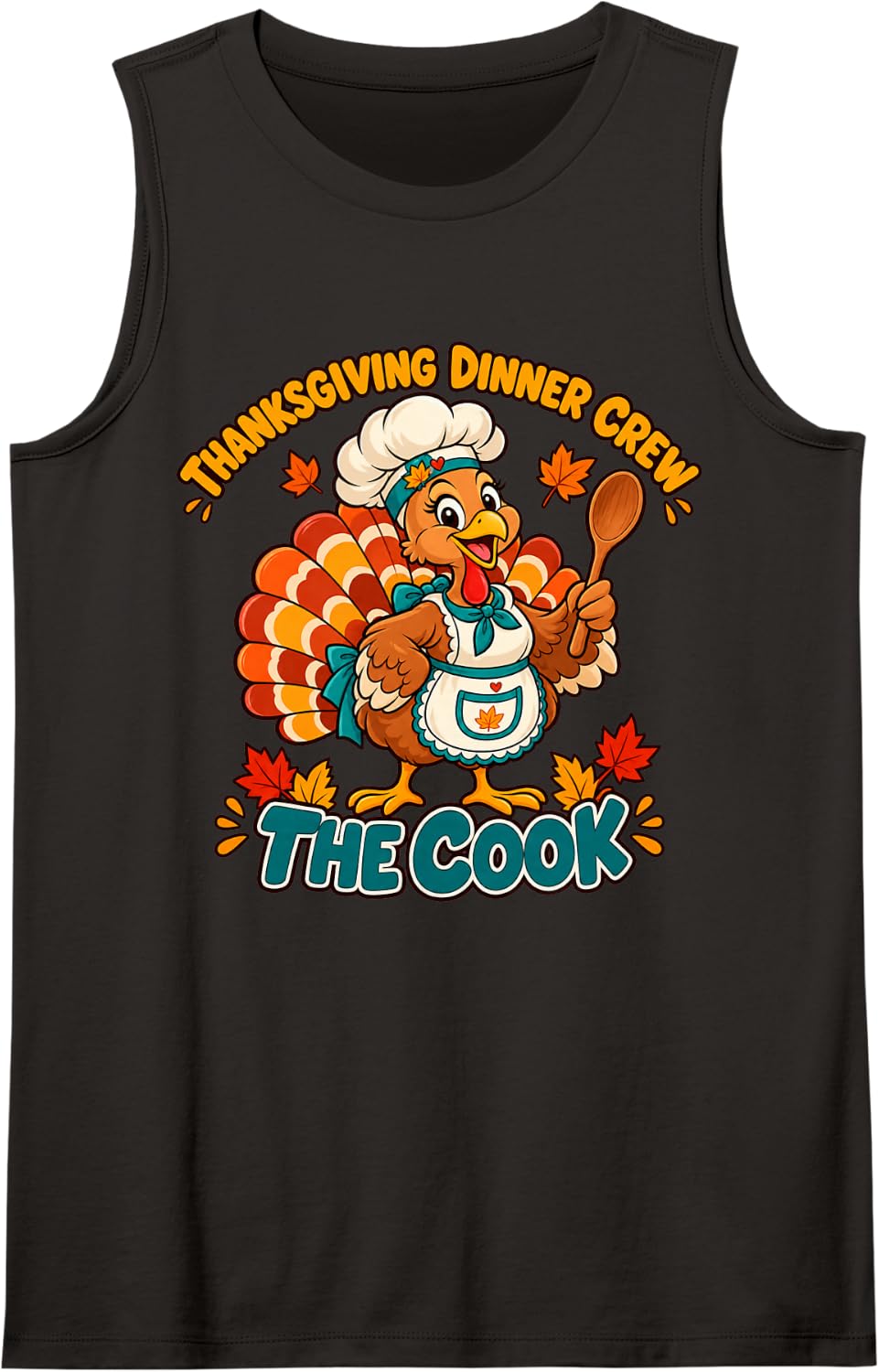 The Cook Thanksgiving Dinner Crew Matching Group Sleeveless Tank Top - Black