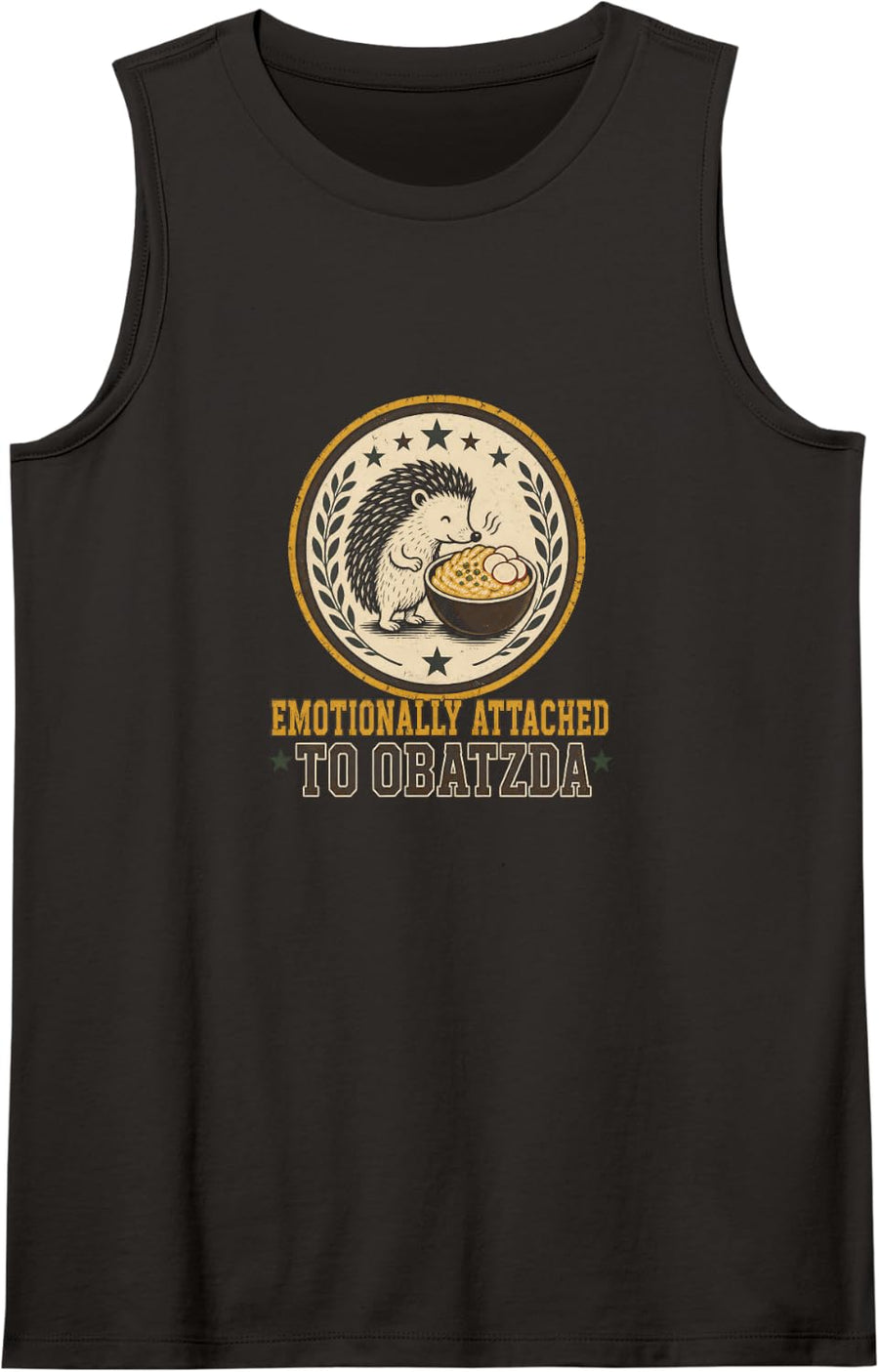 Emotionally Attached to Obatzda Hedgehog Biergarten Fans Sleeveless Tank Top - Black