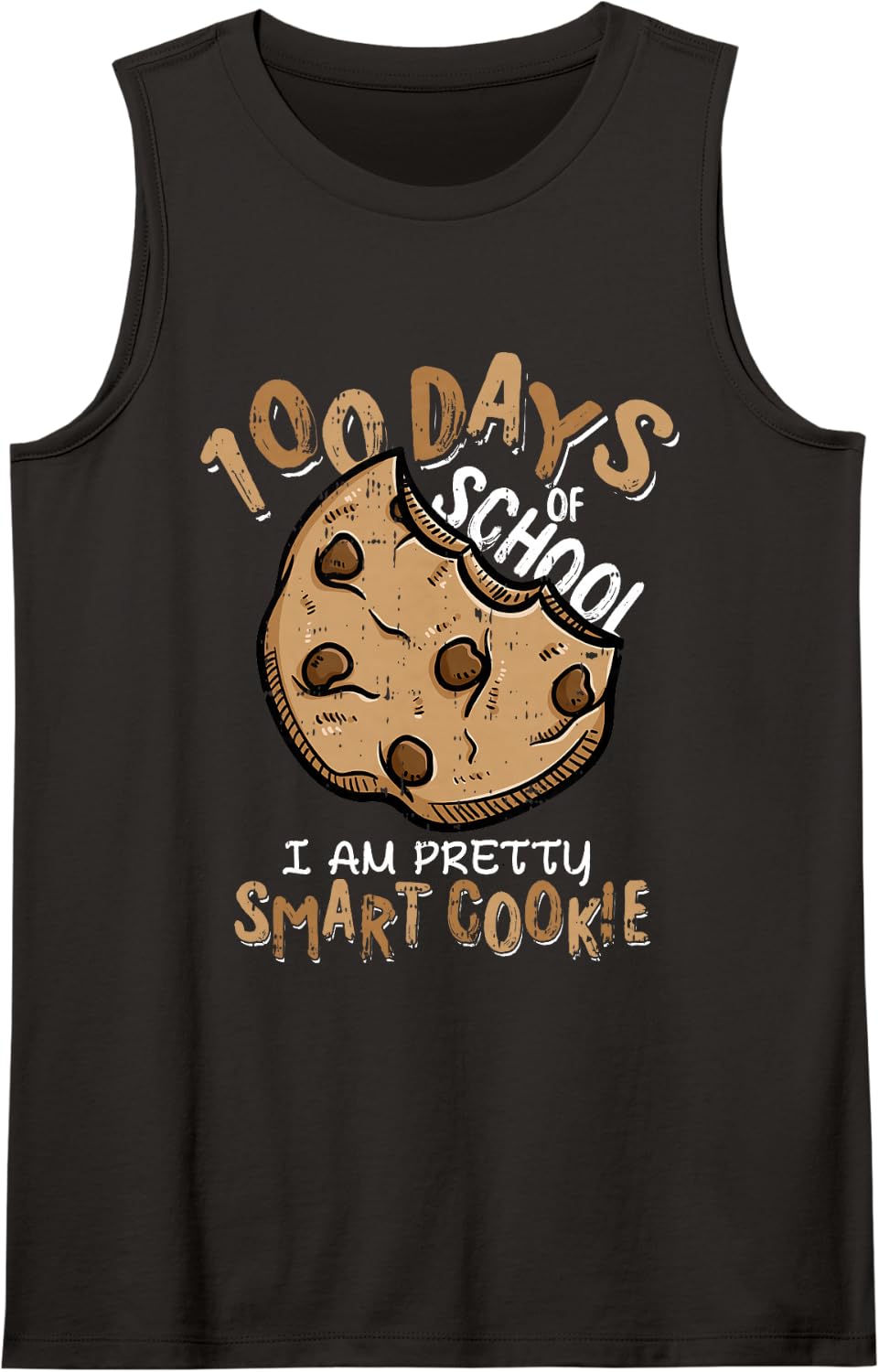 100 Days of School Pretty Smark Cookie Teacher Student Gifts Sleeveless Tank Top - Black