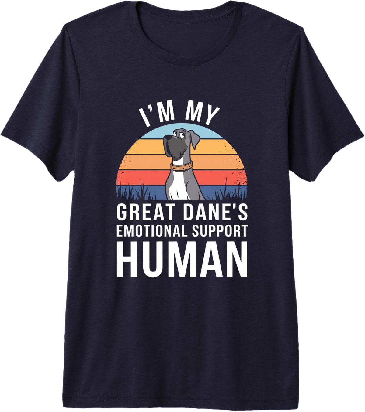 I'm My Great Dane's Emotional Support Human Premium Tri-blend T-Shirt - Navy Blue
