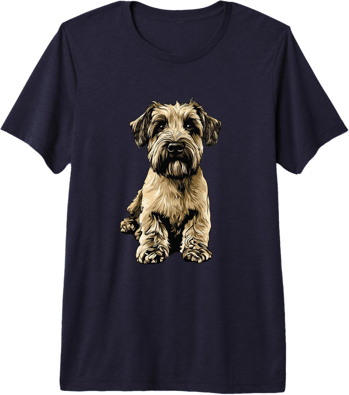 Soft Coated Wheaten Terrier Dog Illustration Premium Tri-Blend T-Shirt - Navy Blue