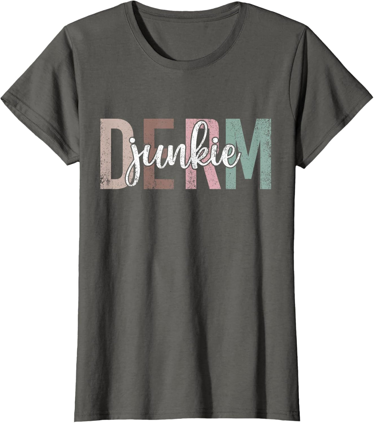 Vintage Derm Junkie Dermatology Nurse Dermatologist T-Shirt - Asphalt Grey