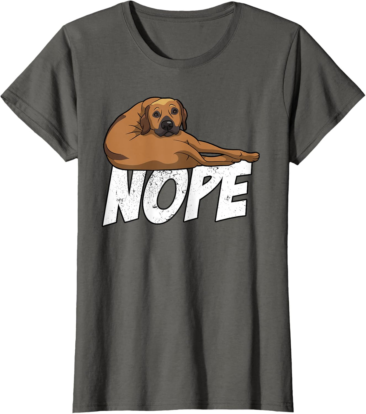 Nope Lazy Rhodesian Ridgeback Dog Lover Gift T-Shirt - Asphalt Grey
