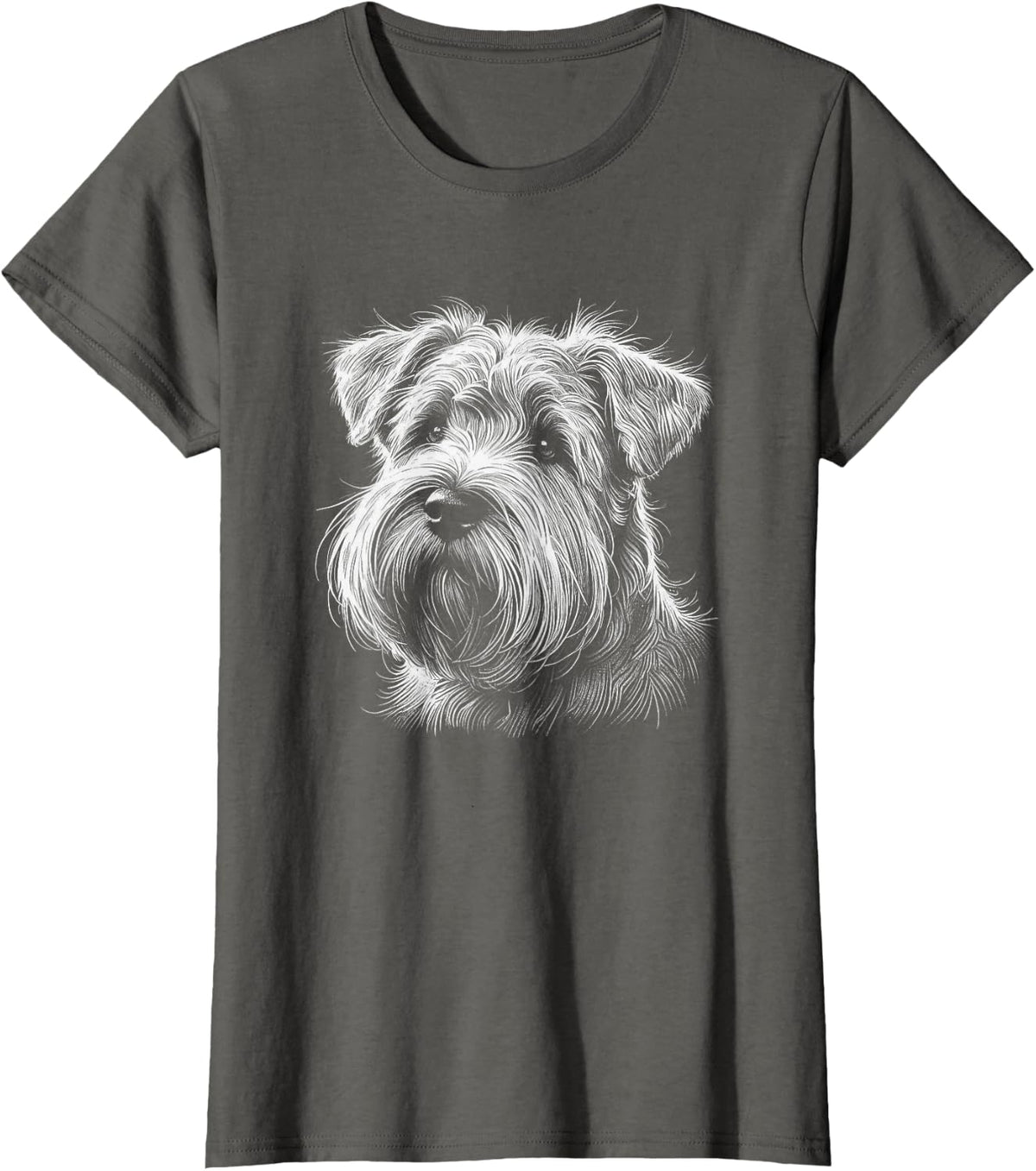 Soft Coated Wheaten Terrier Dog Love Art Design T-Shirt for Men Women Kids - Asphalt Grey