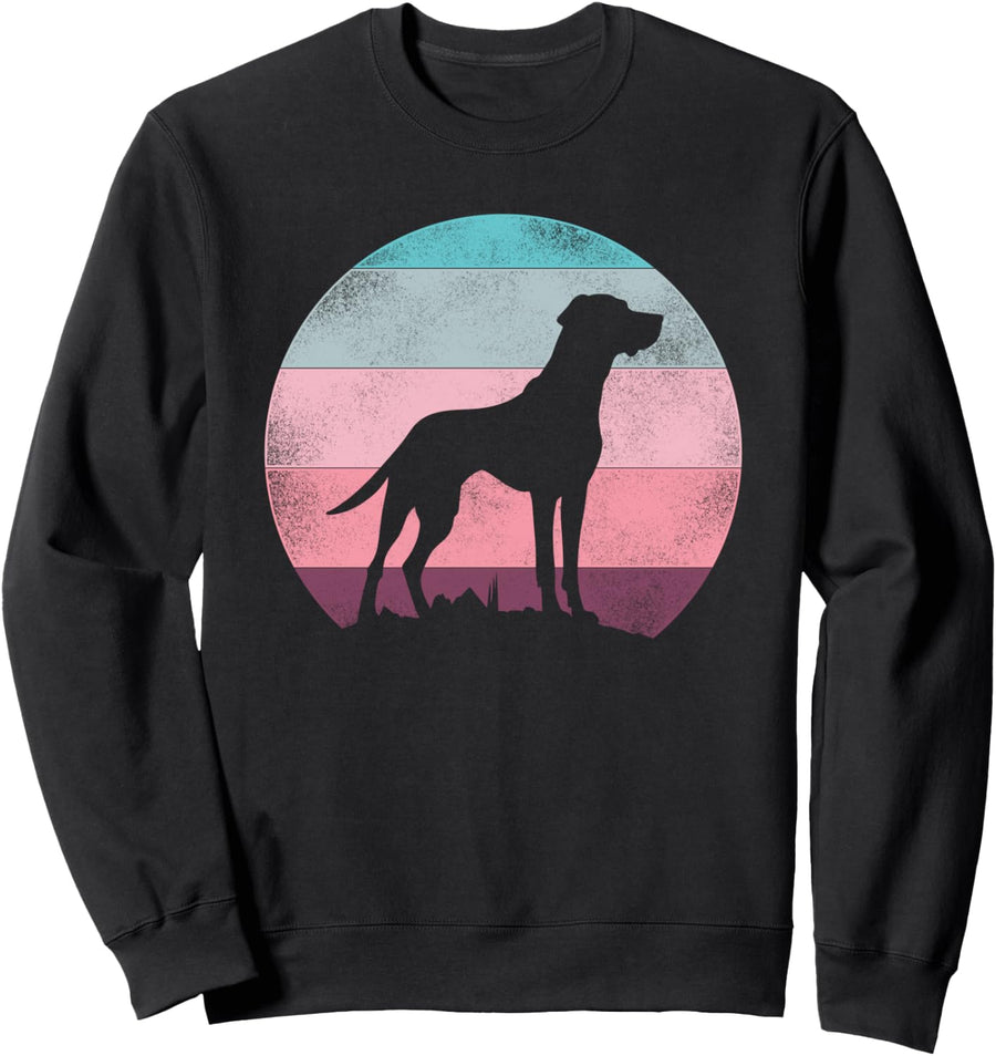 Retro Vintage Design Rhodesian Ridgeback Dog Sweatshirt - Adult Unisex Black