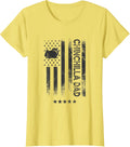 USA American Flag - Chinchilla Dad T-Shirt - Lemon Yellow