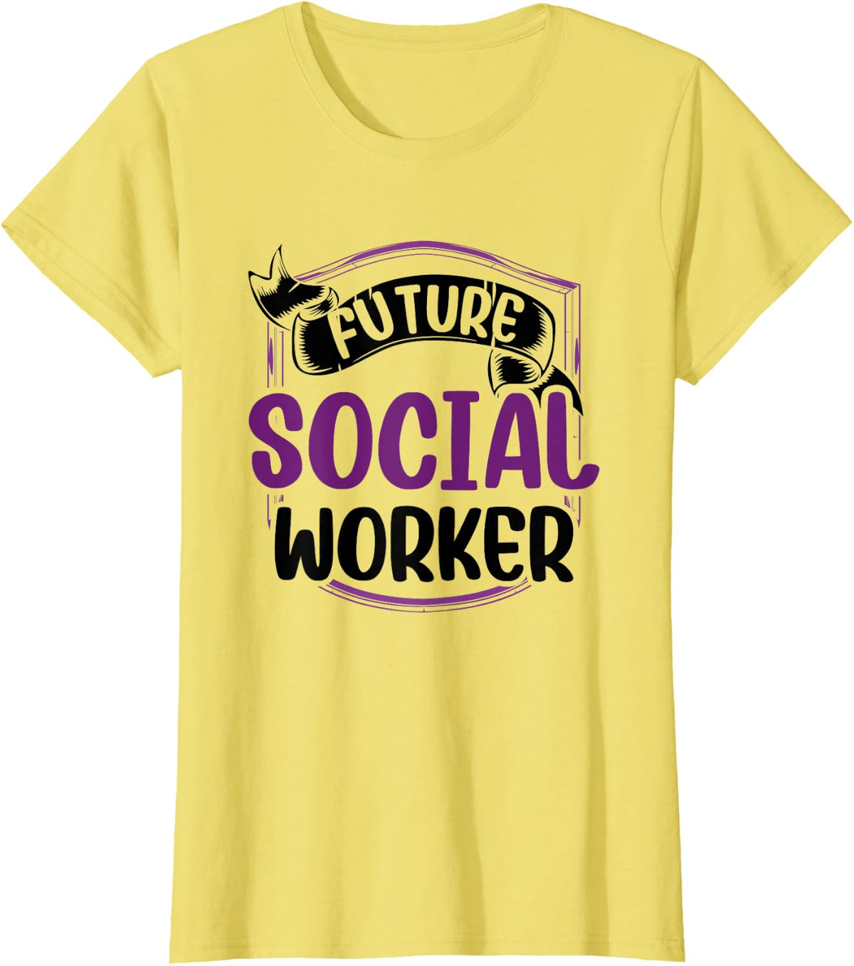 Future Social Worker Job Work Graduation T-Shirt - Lemon Yellow