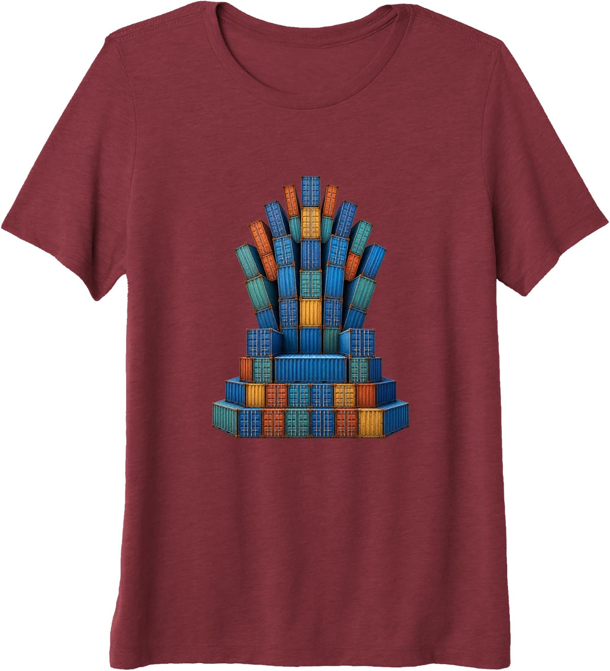 Devops SRE Platform Engineer Container Throne Premium Tri-Blend T-Shirt - Burgundy
