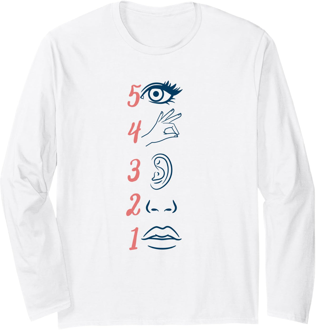 GROUNDING Reminder Mental Health School Psychologist Long Sleeve T-Shirt - Adult Unisex White
