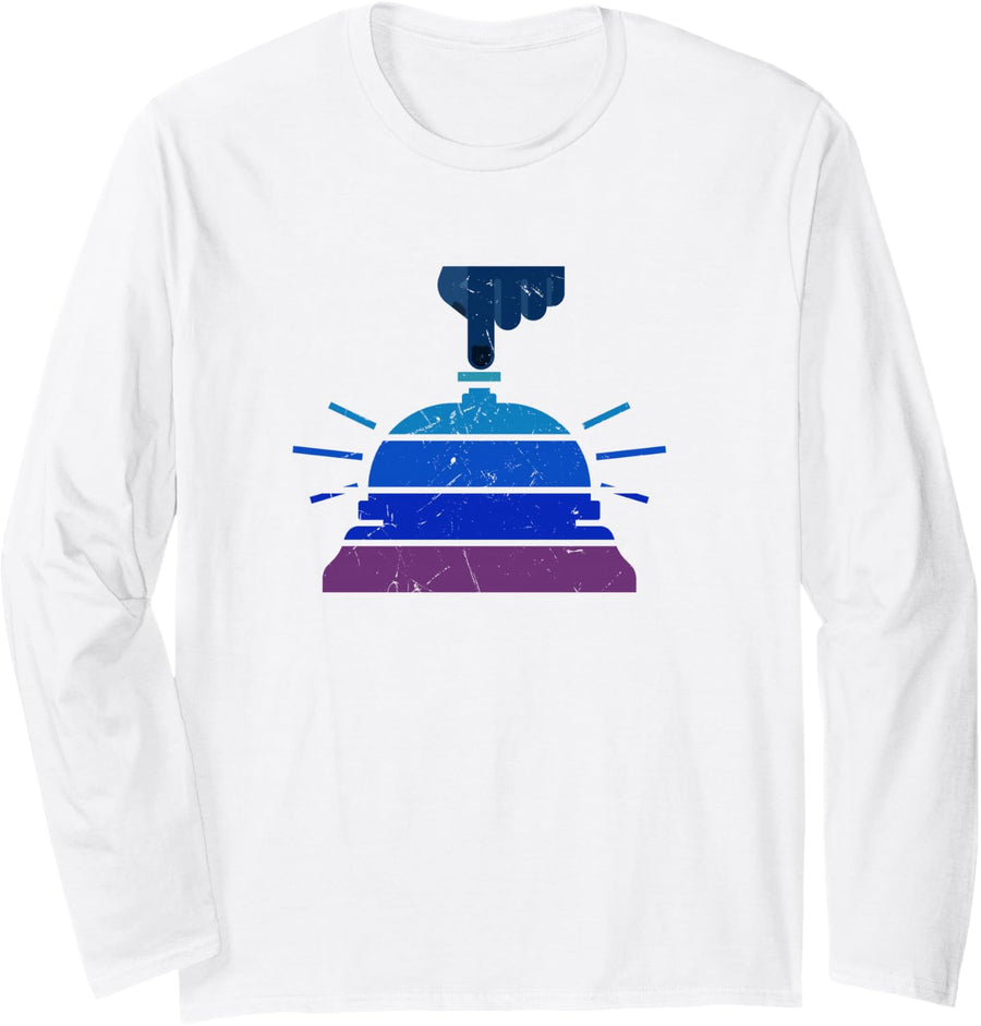 Cool Counter Bell Bar Bell Hotel Counter Bar Lovers Gift Long Sleeve T-Shirt - Adult Unisex White