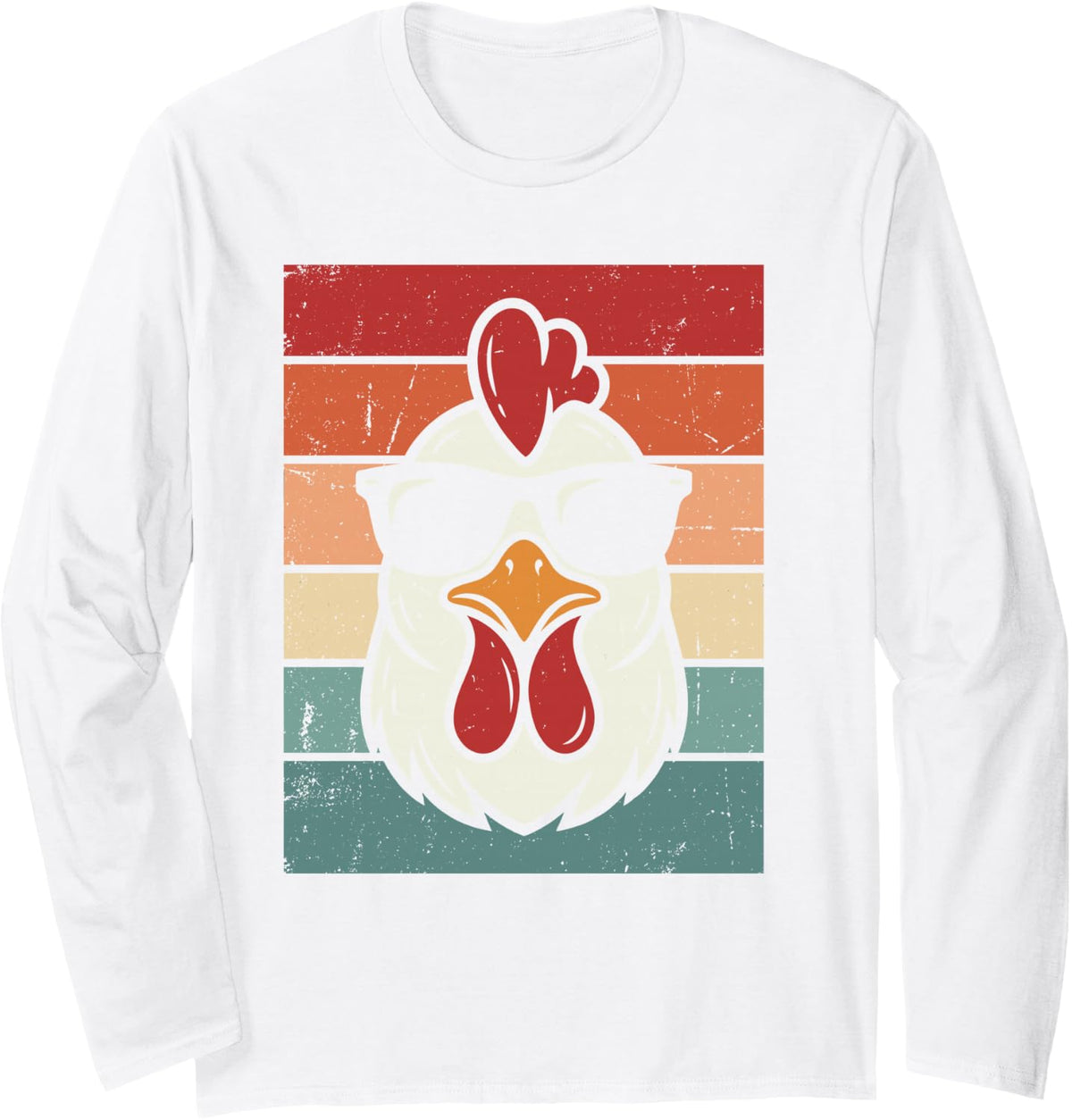 Vintage Chicken Lady Funny Farmer Farming Chickens Farm Joke Long Sleeve T-Shirt - Adult Unisex White