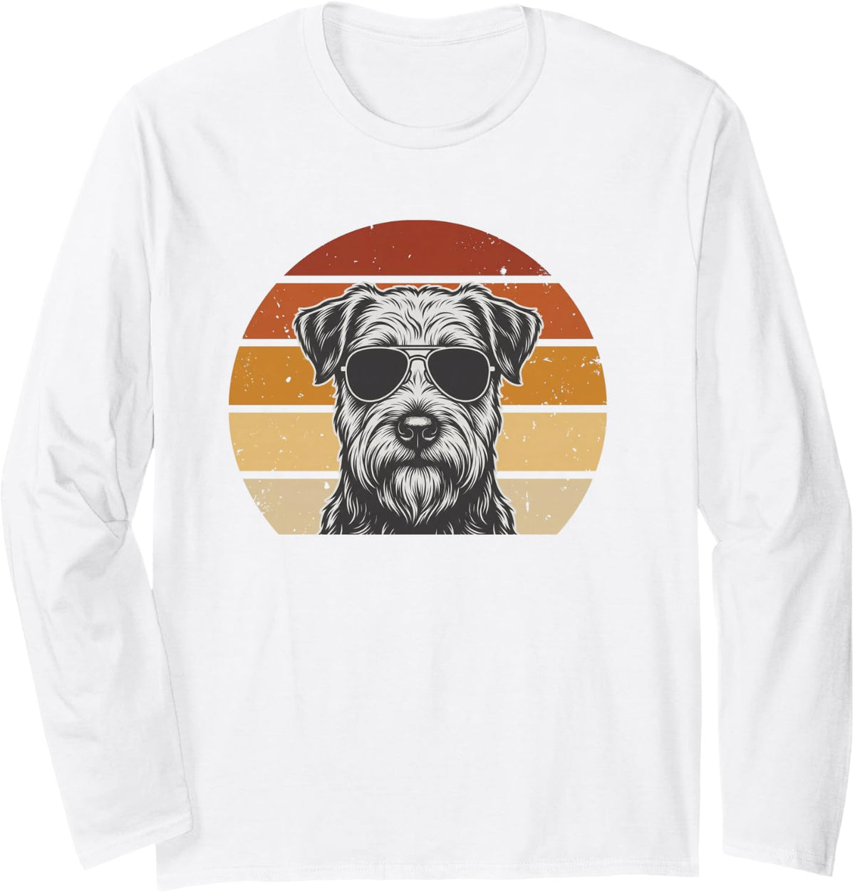 Soft Coated Wheaten Terrier Retro Sunset Dog Lover Vintage Long Sleeve T-Shirt - Adult Unisex White