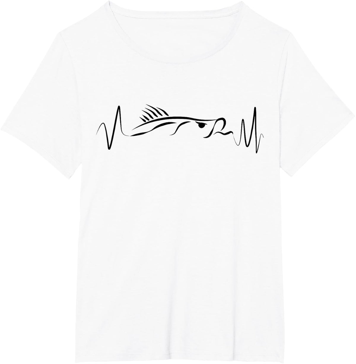 Snook Heartbeat Design for Saltwater Fishing Enthusiasts T-Shirt - White