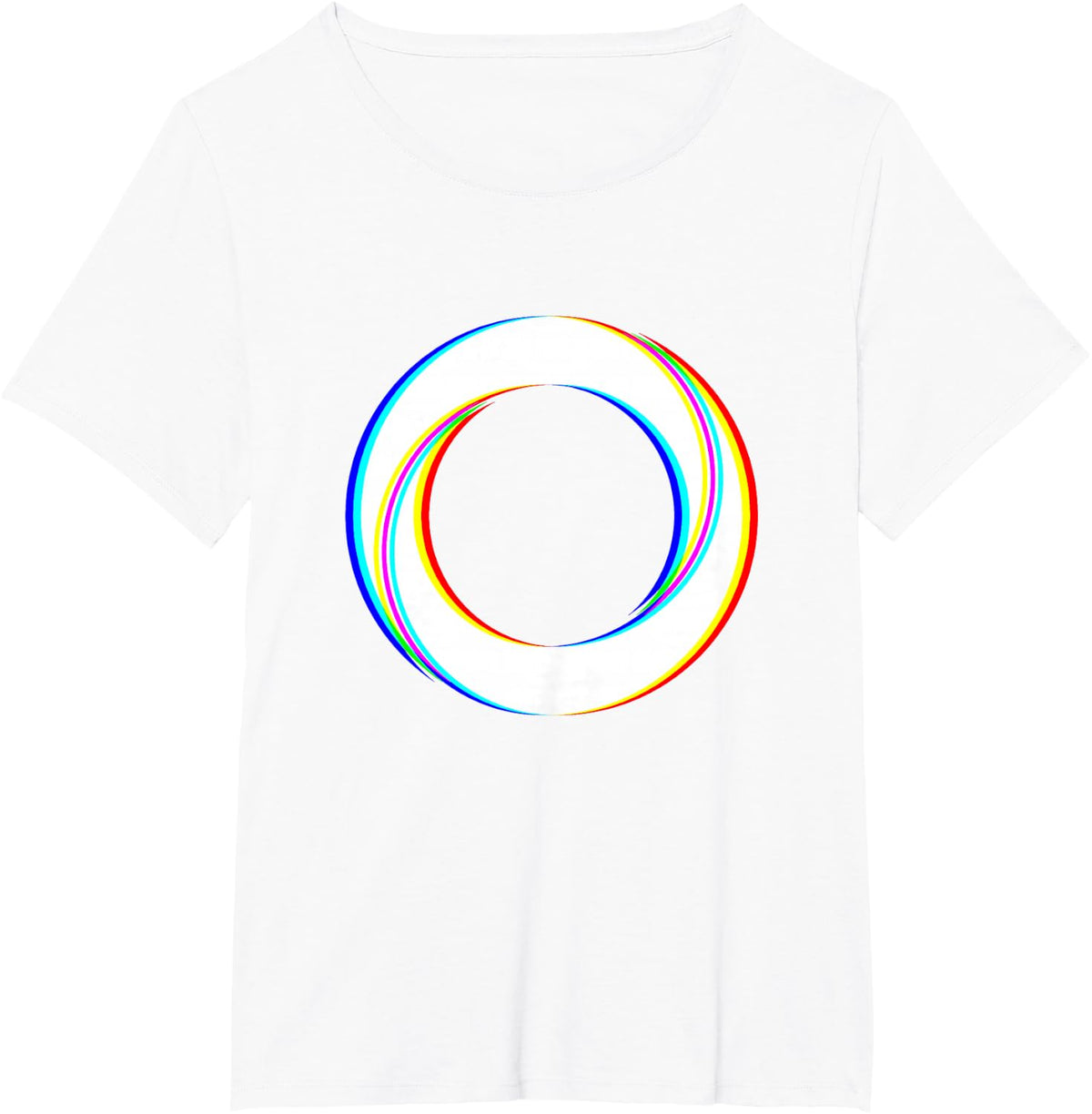 Geometric Circle Shape Abstract Art Surreal Raver Graphic T-Shirt - White