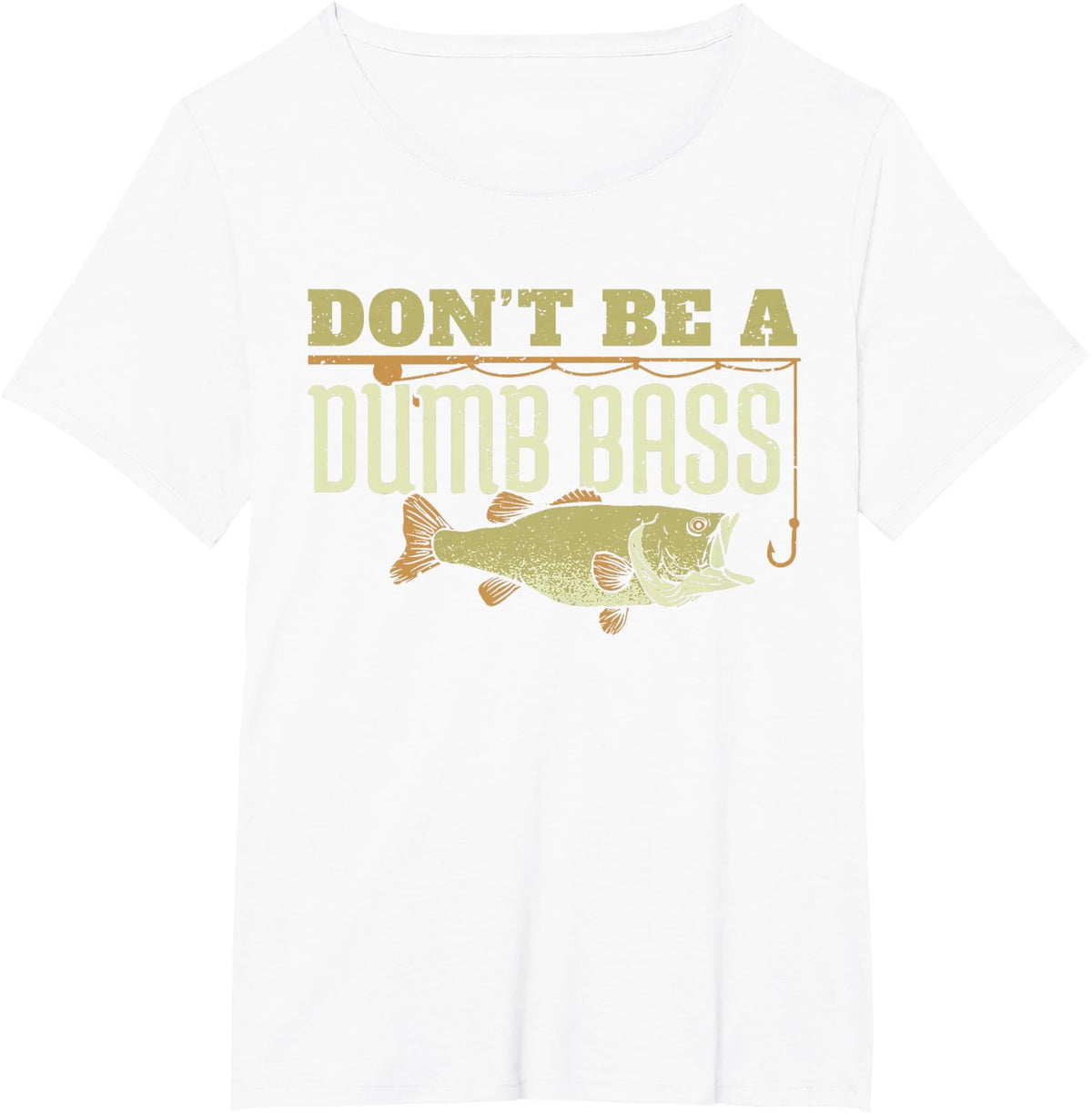 Don't Be A Dumb Bass Fishing Googan Pun T-Shirt - White