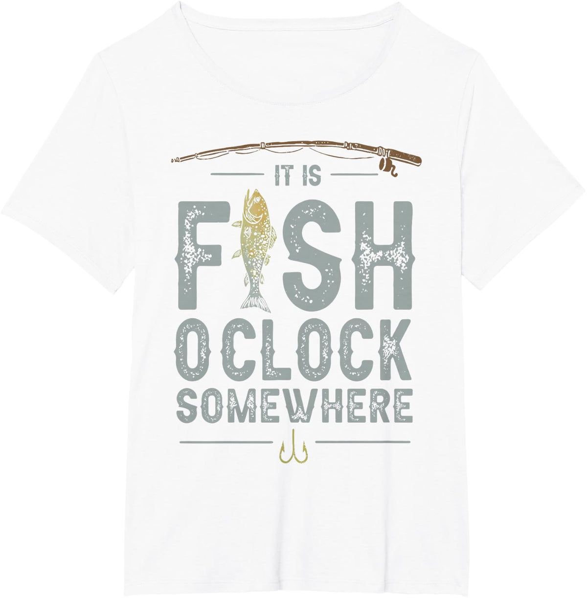 It is Fish Oclock Somewhere Funny Fisherman Bass Fish T-Shirt - White