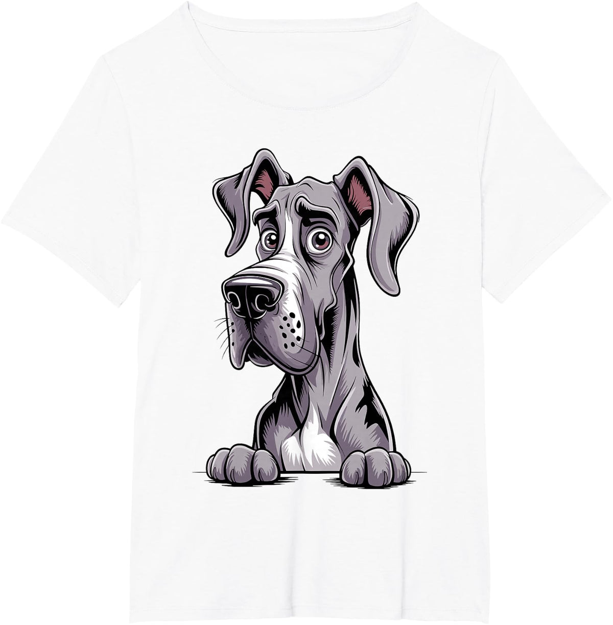 Funny Great Dane Art for Men Women Kids Great Dane Lovers T-Shirt - White