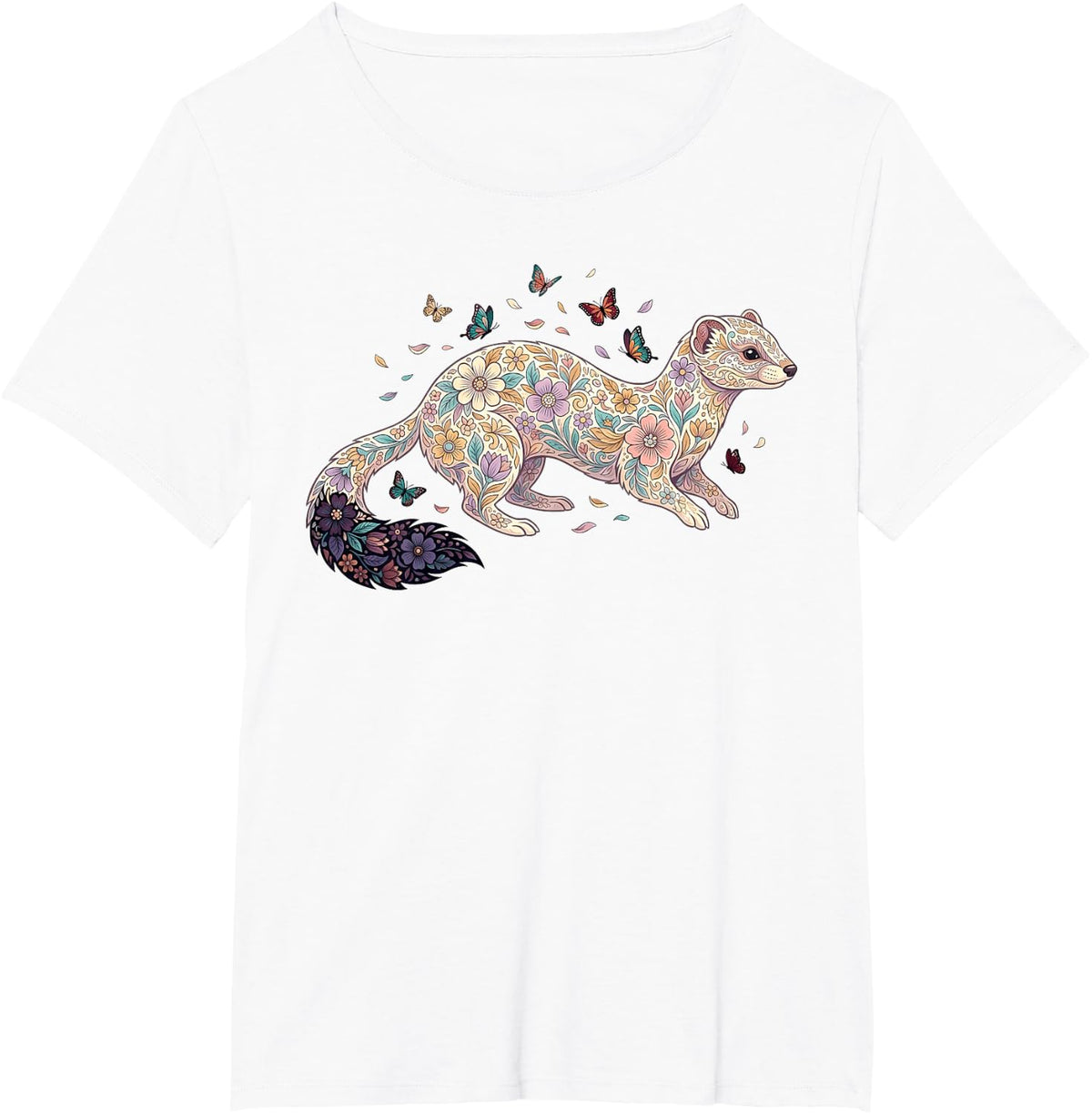 Floral Ferret T-Shirt - White