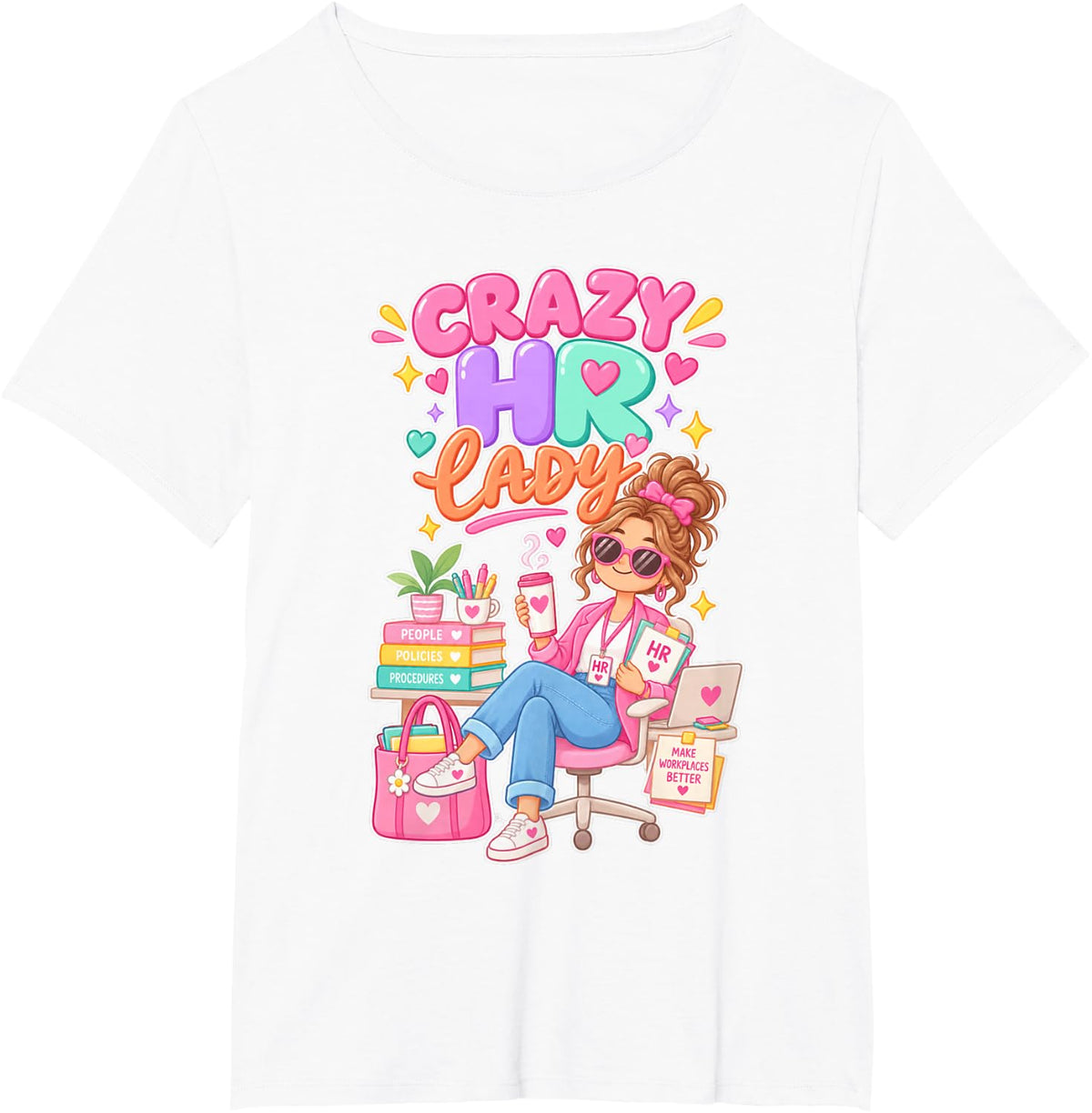 Crazy Hr Lady T-Shirt - White