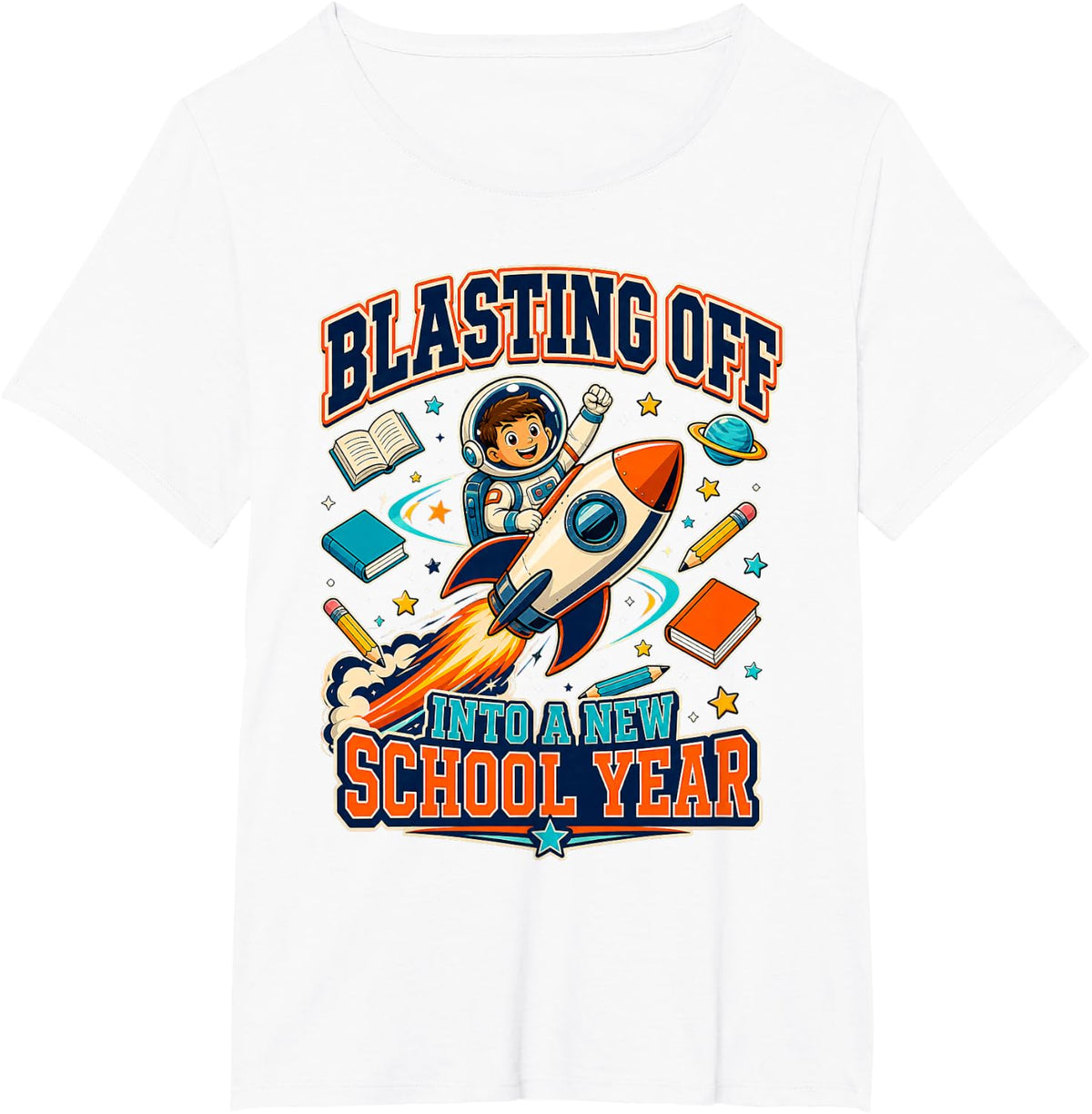 Blasting Off Into A New School Year T-Shirt - White