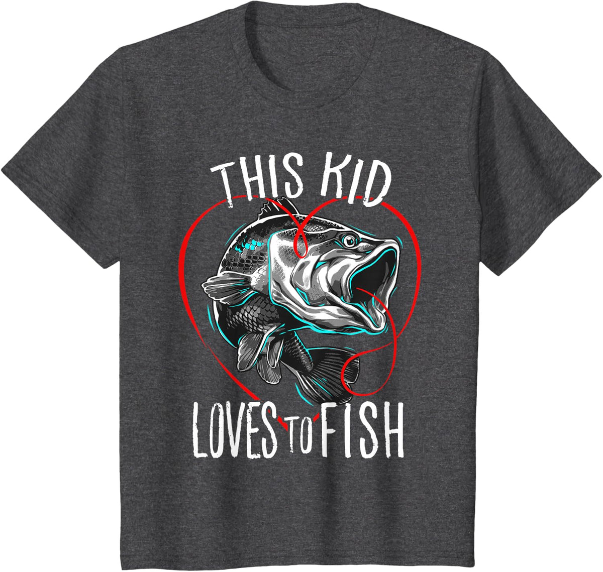 Kids Fishing Shirts Boys This Kid Loves to Fish T-Shirt - Dark Heather Grey