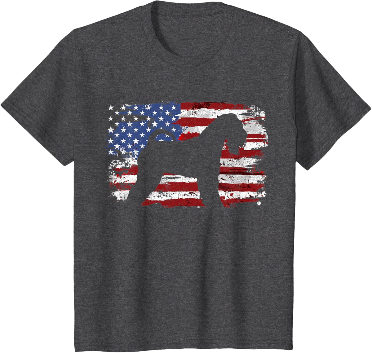 Irish Soft Coated Wheaten Terrier Vintage American Flag T-Shirt for Women Kids Men - Dark Heather Grey