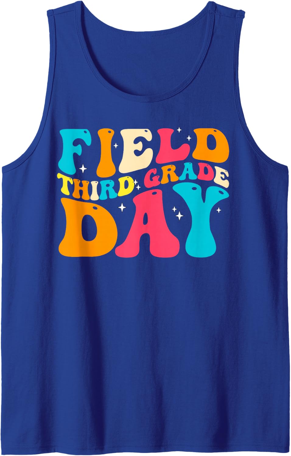 3rd Grade Field Day 2025 Third Grade Tie Dye Teacher Student Sleeveless Tank Top - Royal Blue