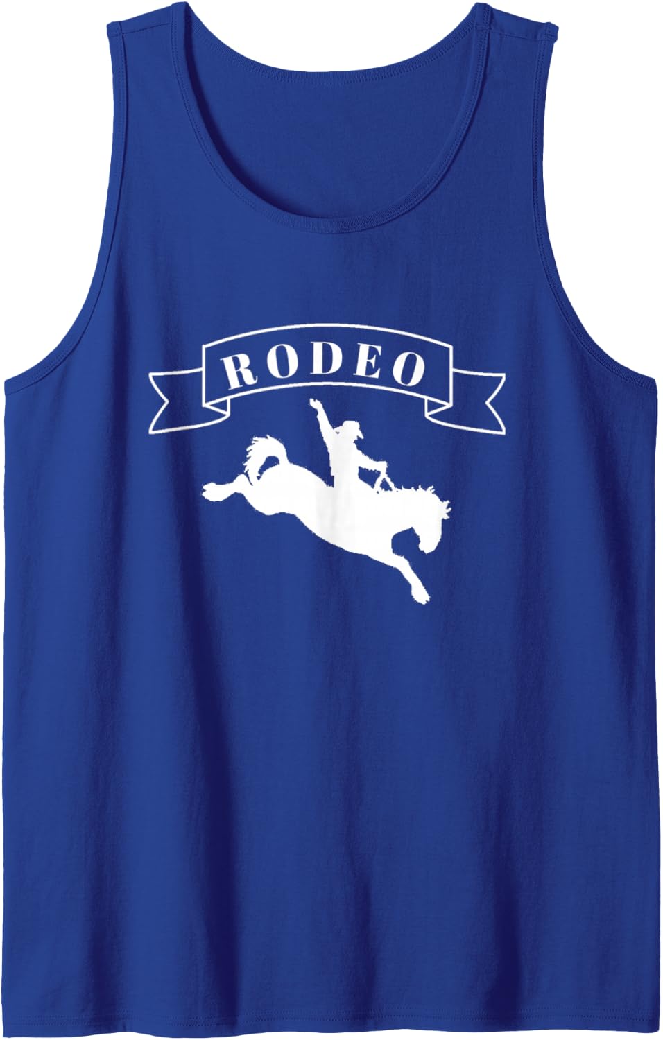 Saddle Bronc Riding Rodeo Sleeveless Tank Top - Royal Blue