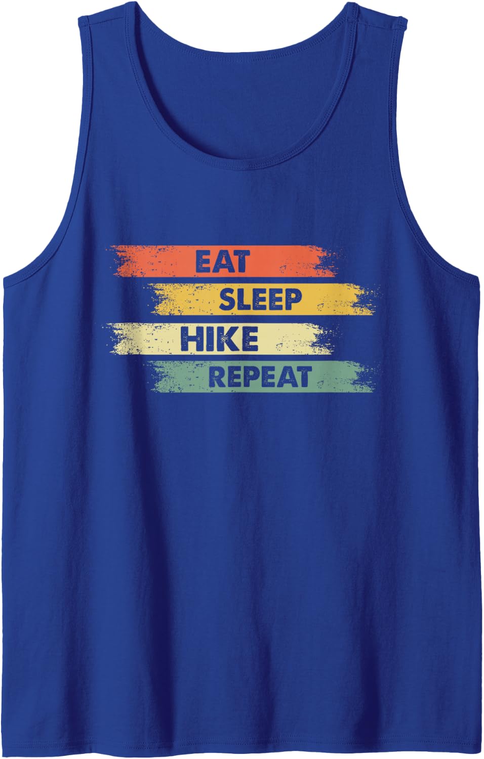 Hiking Retro Eat Sleep Hike Repeat Classic Sleeveless Tank Top - Royal Blue