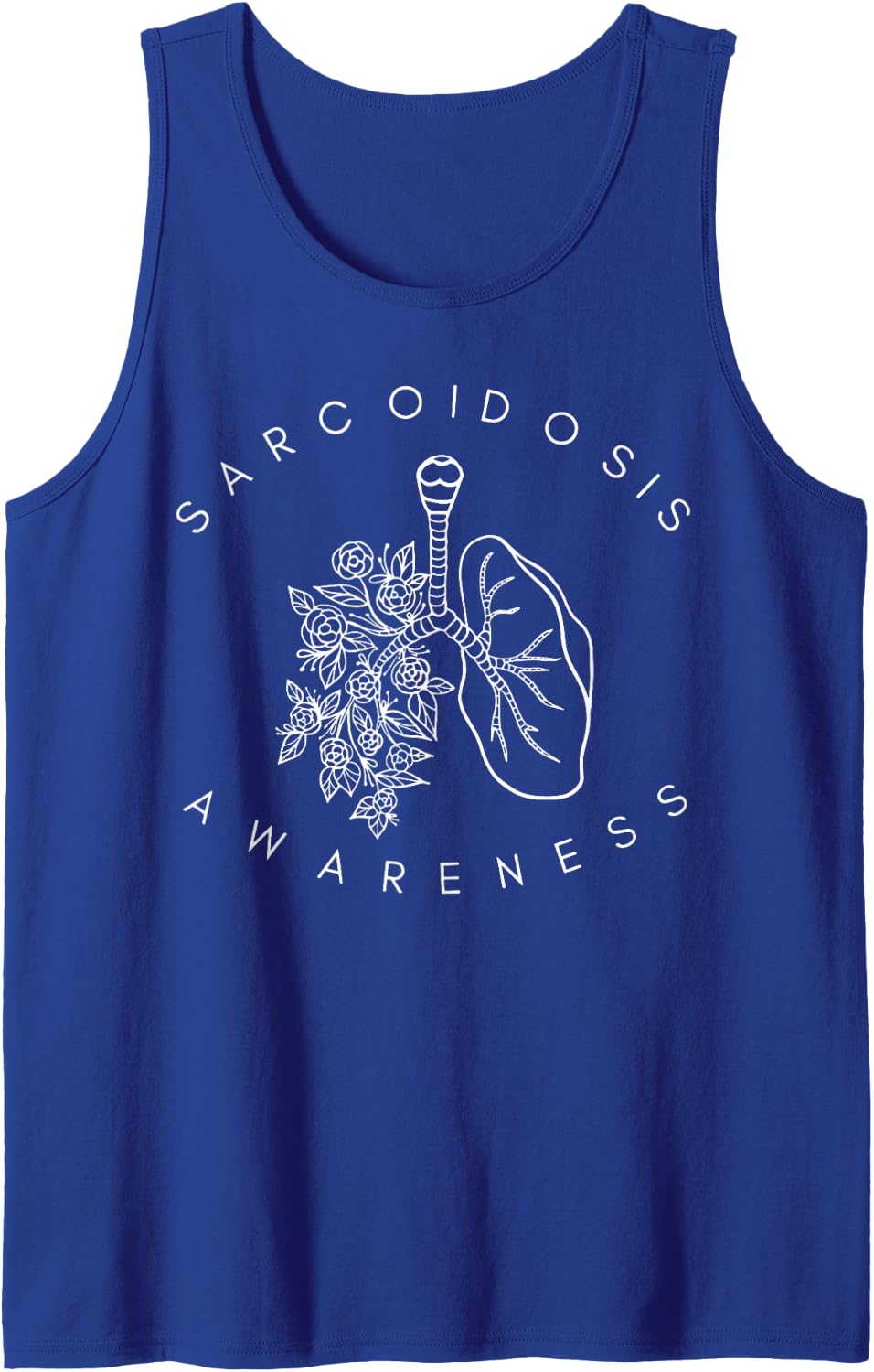Floral Lung Sarcoidosis Awareness Pulmonary Sarcoidosis Sleeveless Tank Top - Royal Blue