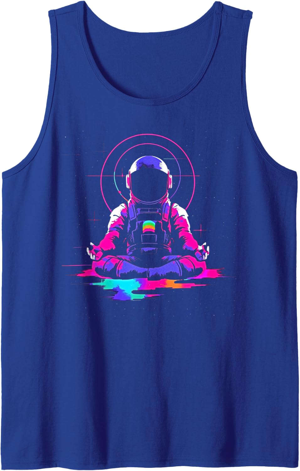 Synthwave | Cool Astronaut | Cyberpunk Retro 80s Sci-Fi #67 Sleeveless Tank Top - Royal Blue