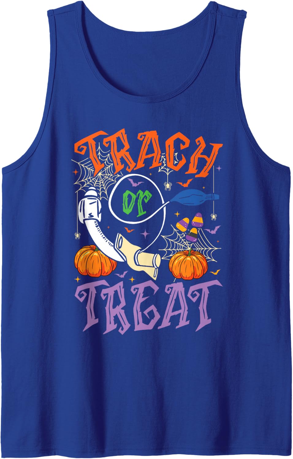 Respiratory Therapist Trach or Treat ICU RN Halloween Nurse Sleeveless Tank Top - Royal Blue