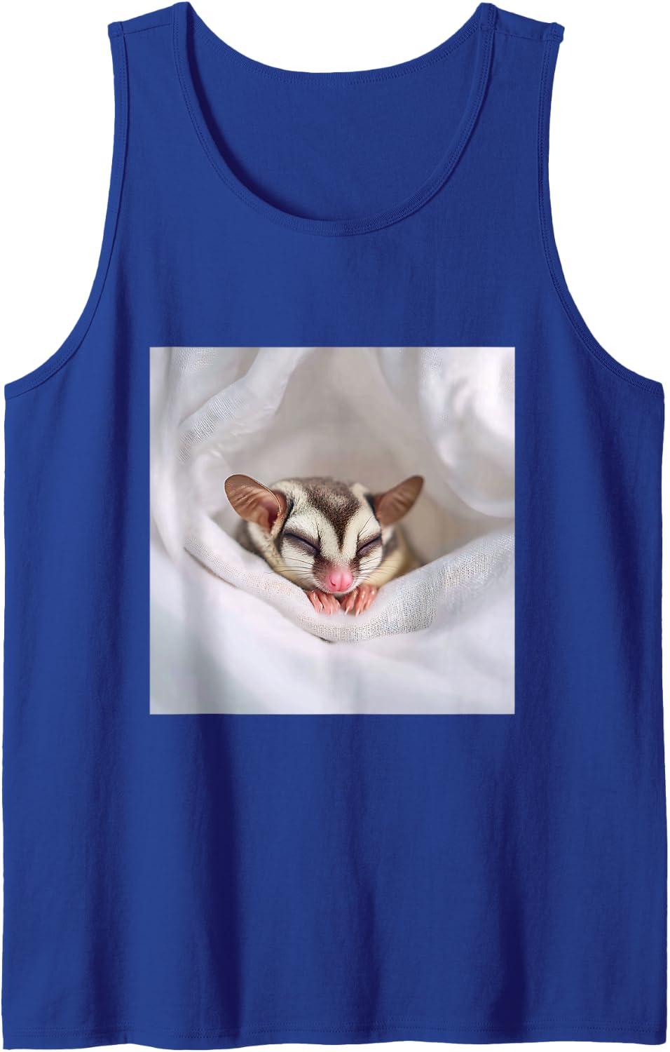 Sleeping Sugar Glider Cute Marsupial Animal Sleeveless Tank Top - Royal Blue