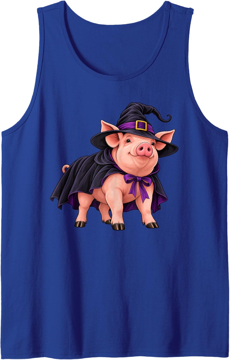 Pig Dressed As A Witch Halloween Sleeveless Tank Top - Royal Blue