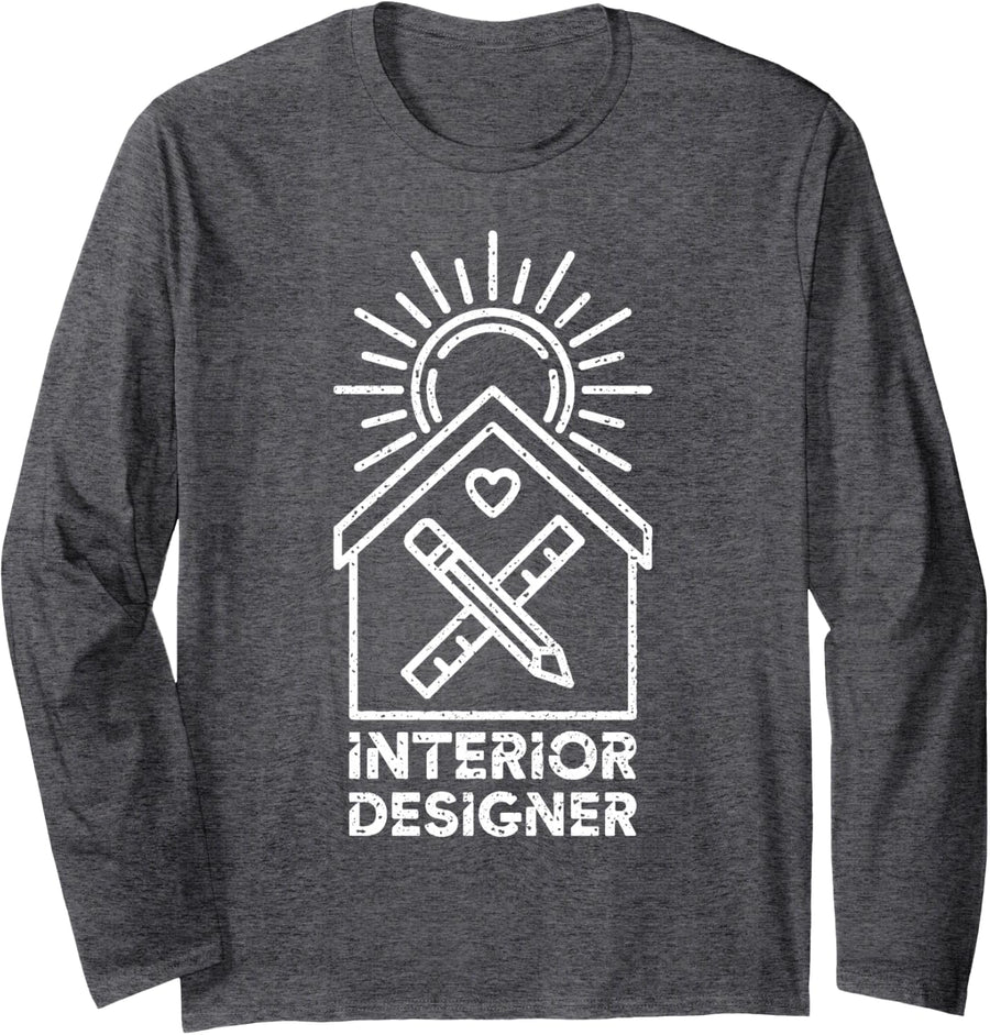 Interior Designer - Interior Design Student or Professional Long Sleeve T-Shirt - Adult Unisex Dark Heather Grey