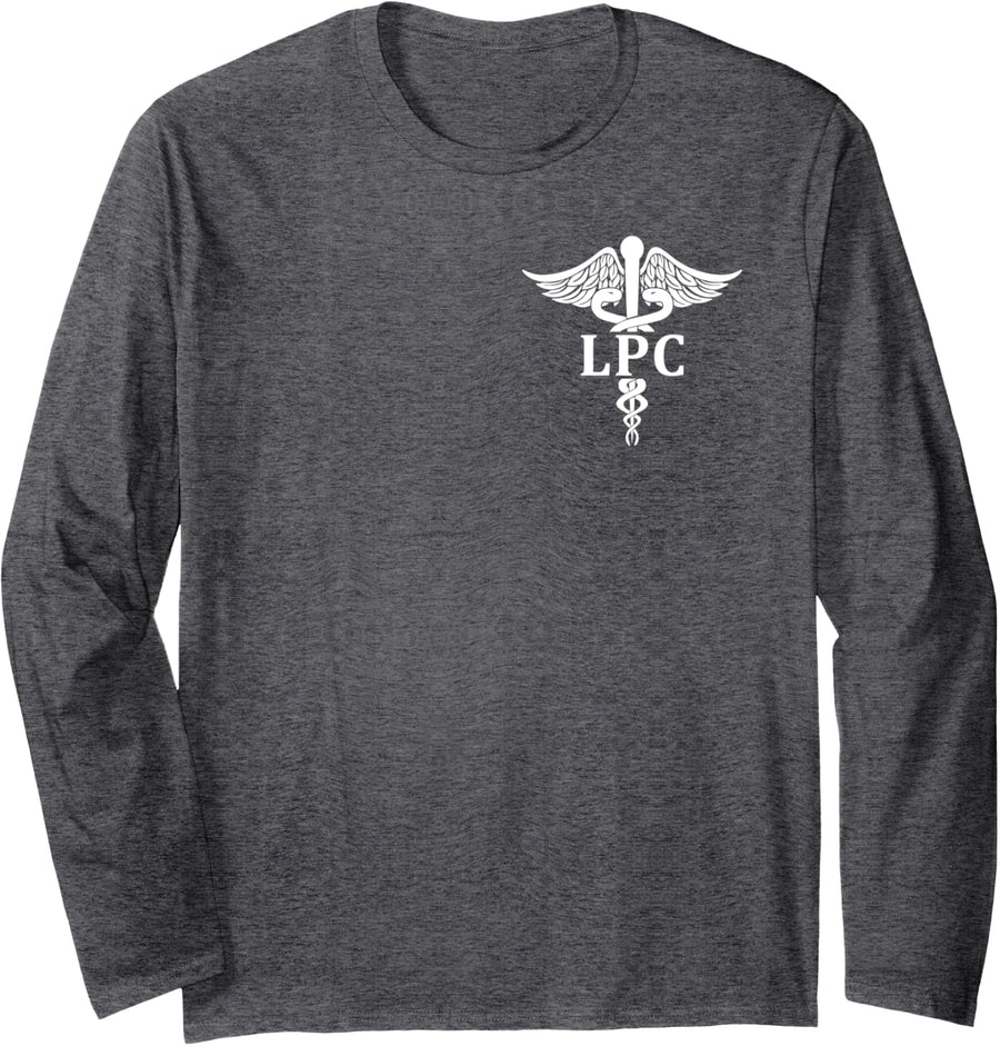 LPC Licensed Professional Counselor LPC Graduate Graduation Long Sleeve T-Shirt - Adult Unisex Dark Heather Grey