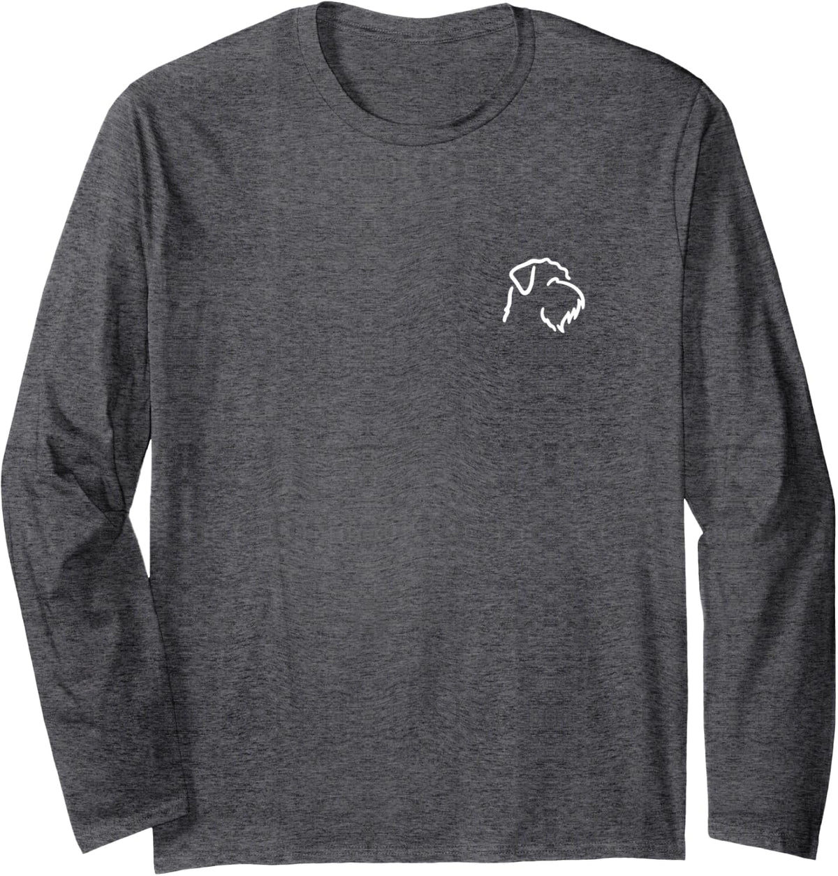 Soft Coated Wheaten Terrier Simple Minimalist Line Art Long Sleeve T-Shirt - Adult Unisex Dark Heather Grey