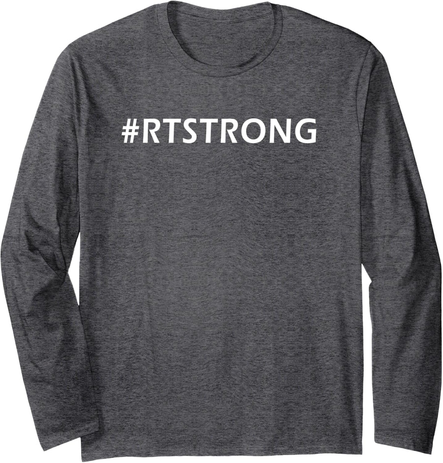 Respiratory Therapist Hashtag RT Strong Long Sleeve T-Shirt - Adult Unisex Dark Heather Grey