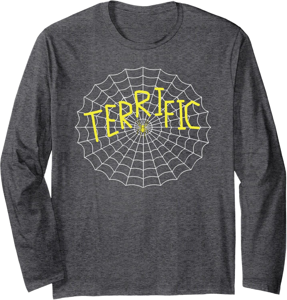 Charlotte's Terrific Spider Web Long Sleeve T-Shirt - Adult Unisex Dark Heather Grey