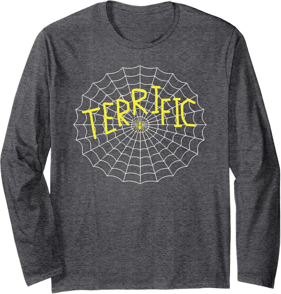 Charlotte's Terrific Spider Web Long Sleeve T-Shirt - Adult Unisex Dark Heather Grey