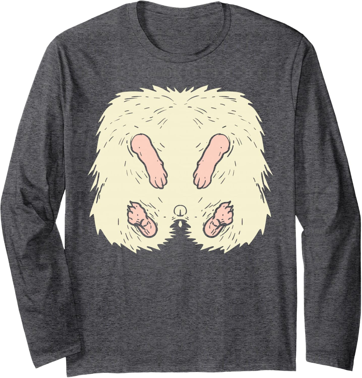 Hedgehog Funny Animal Lazy DIY Costume Easy Halloween 2019 Long Sleeve T-Shirt - Adult Unisex Dark Heather Grey