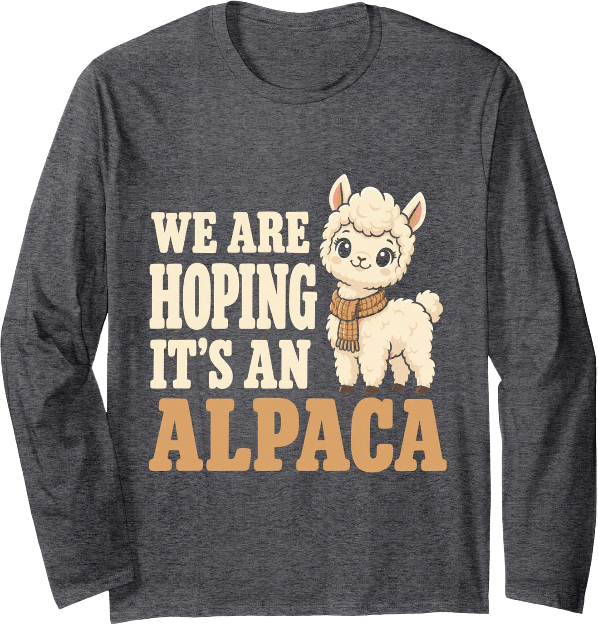 Pregnancy Announcement - Alpaca Long Sleeve T-Shirt - Adult Unisex Dark Heather Grey