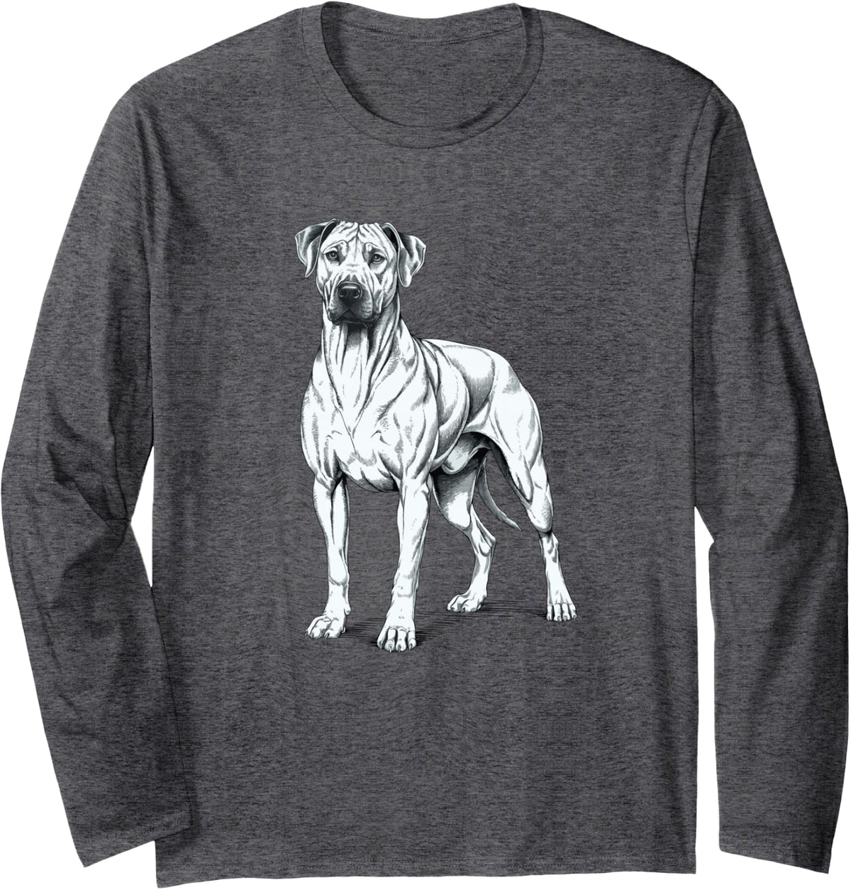 Rhodesian Ridgeback | Majestic Dog Long Sleeve T-Shirt - Adult Unisex Dark Heather Grey